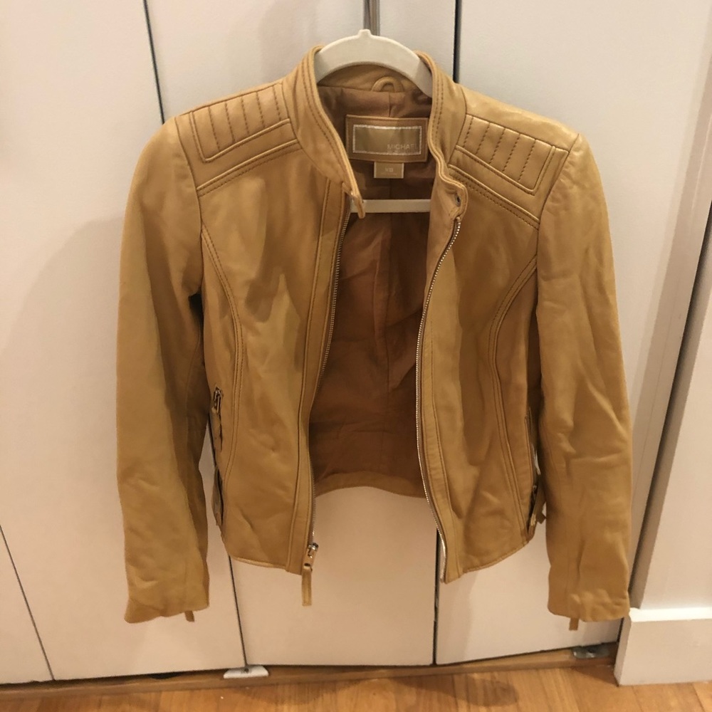 Michael Kors Tan Leather Jacket